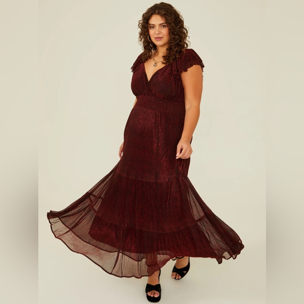 ARULA Deep Red Maxi Dress